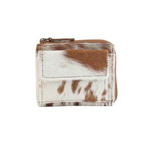 WILD TALE LEATHER AND HAIR-ON COIN PURSE
